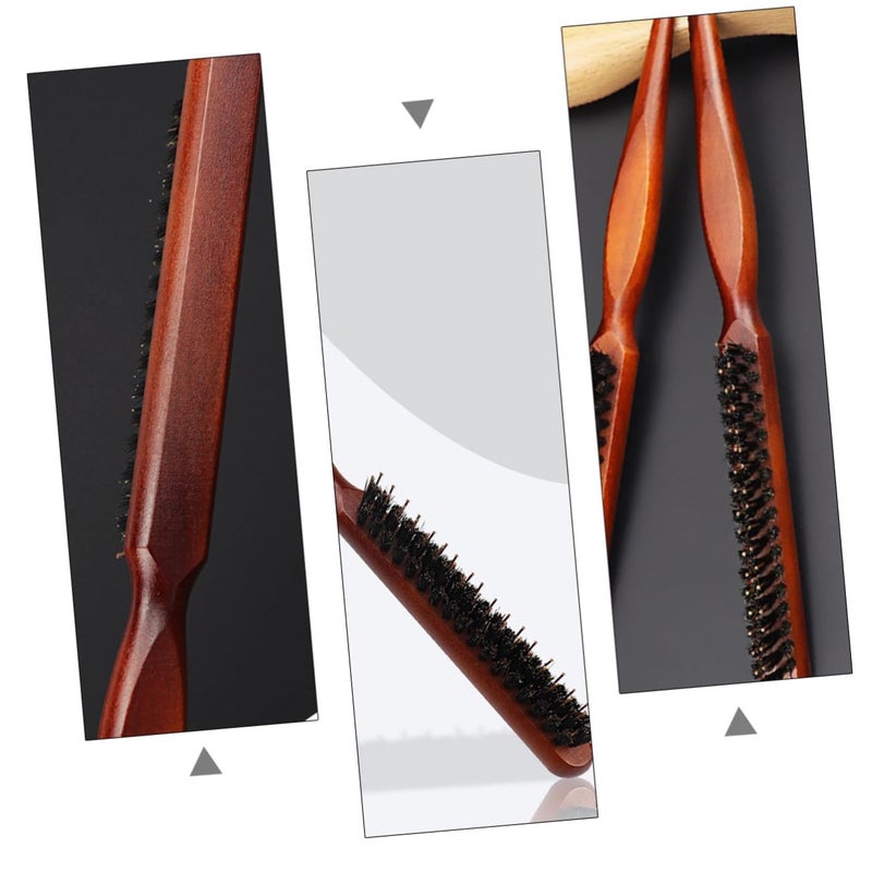 Natural Wooden Boar Bristle Hair Brush 24x3 3cm Massager for Styling and Detangling - Image 3